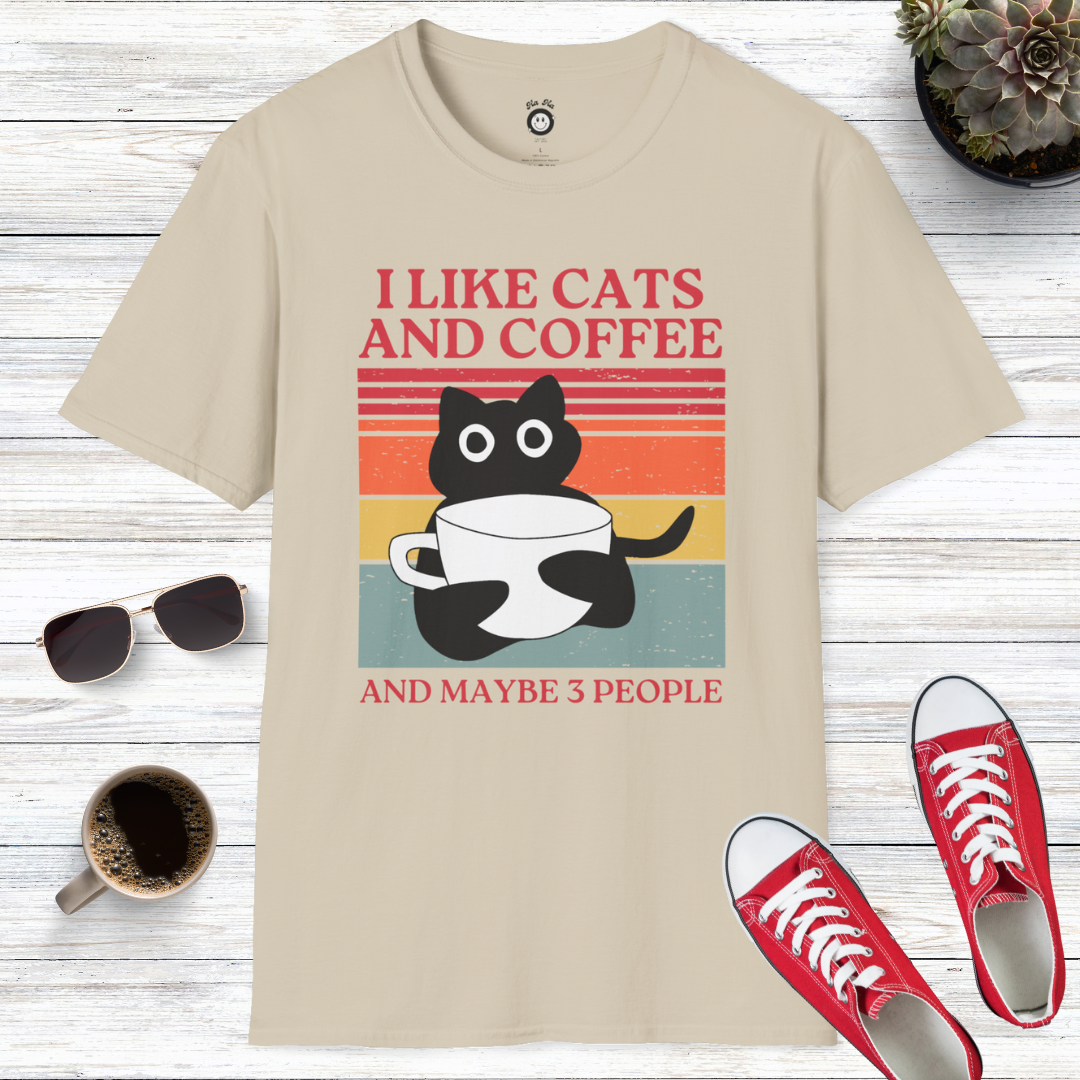 I Like Cats And Coffee And Maybe 3 People T-Shirt
