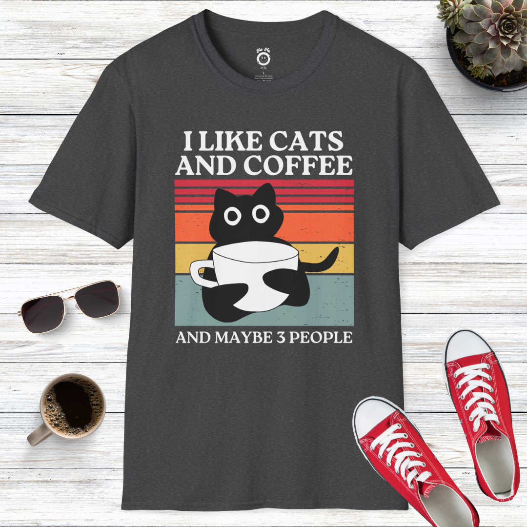 I Like Cats And Coffee And Maybe 3 People T-Shirt