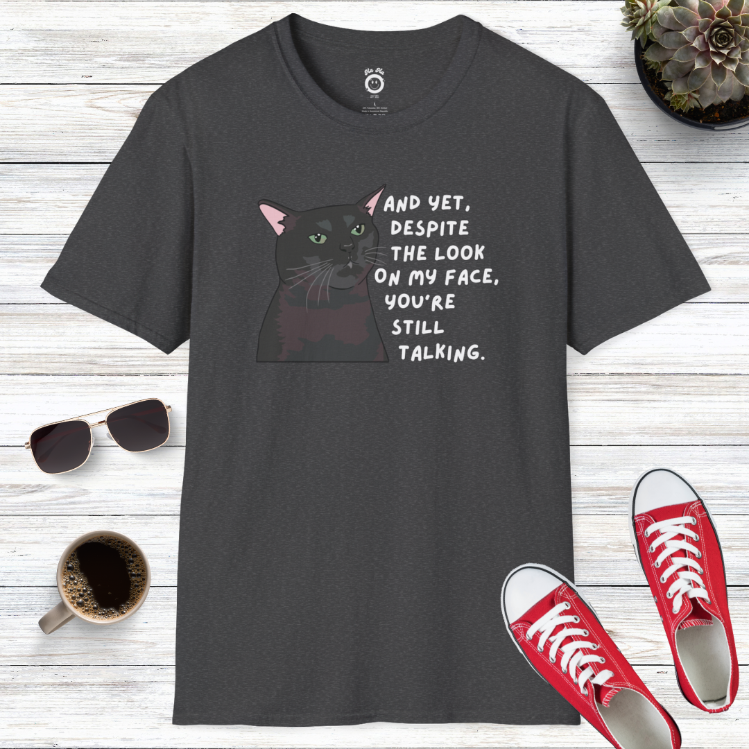 Zoned Out Black Cat: The Look On My Face T-Shirt