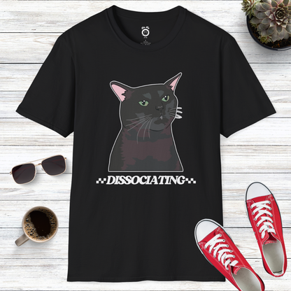 Zoned Out Black Cat Dissociating T-Shirt