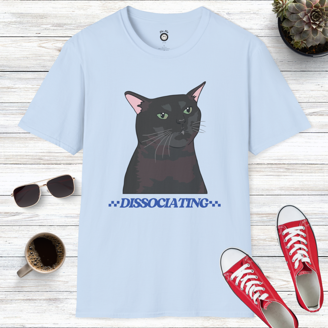 Zoned Out Black Cat Dissociating T-Shirt