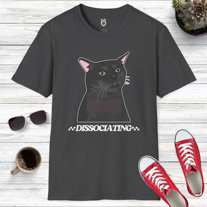 Zoned Out Black Cat Dissociating T-Shirt