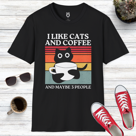 I Like Cats And Coffee And Maybe 3 People T-Shirt