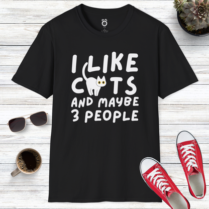 I Like Cats And Maybe 3 People T-Shirt