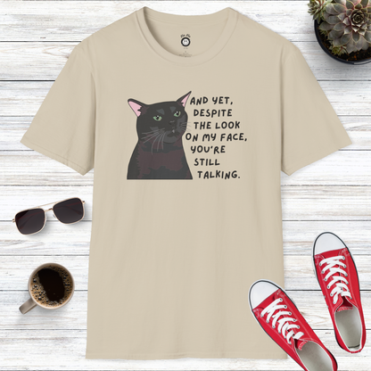 Zoned Out Black Cat: The Look On My Face T-Shirt