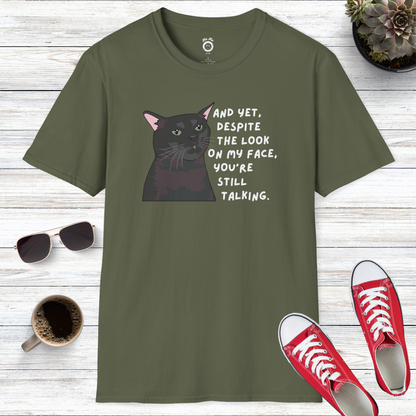 Zoned Out Black Cat: The Look On My Face T-Shirt