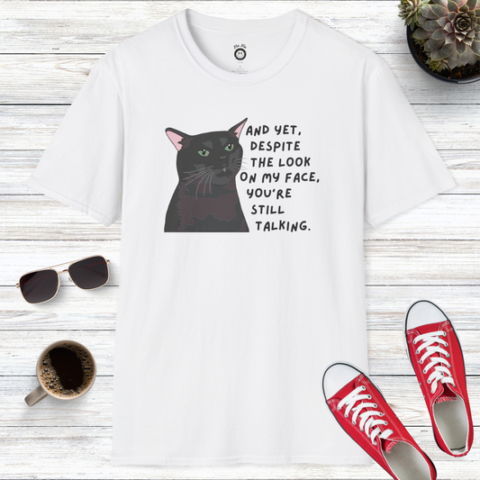 Zoned Out Black Cat: The Look On My Face T-Shirt