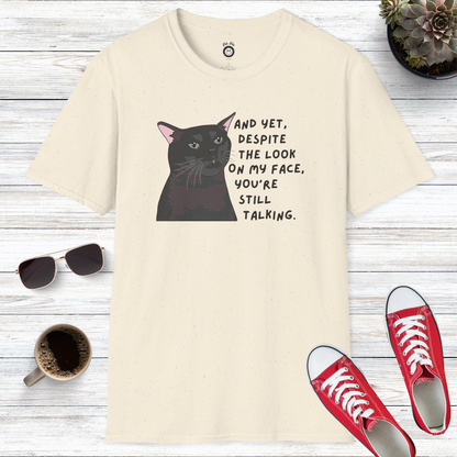 Zoned Out Black Cat: The Look On My Face T-Shirt